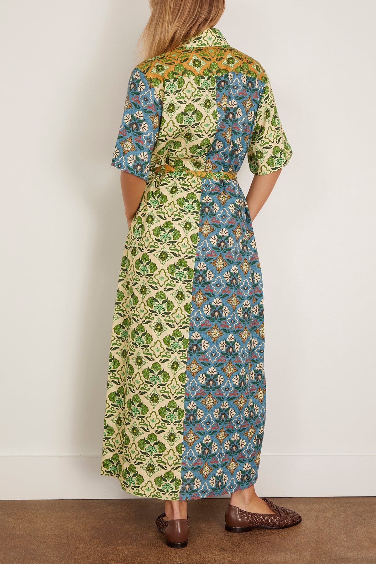 Ali Spliced Shirtdress in Multi - Image 4