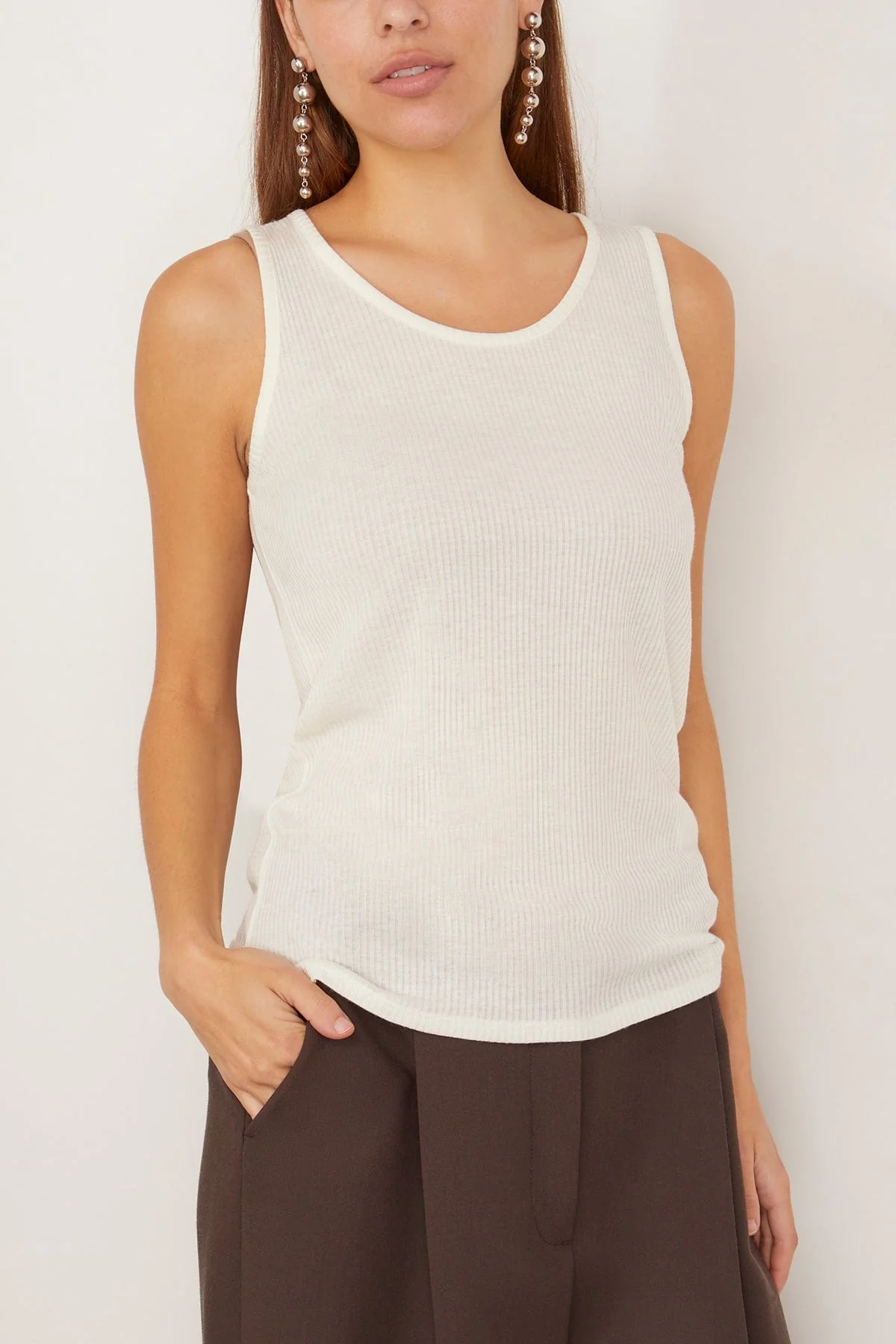 Alicudi Tank Top in Ivory - Image 3