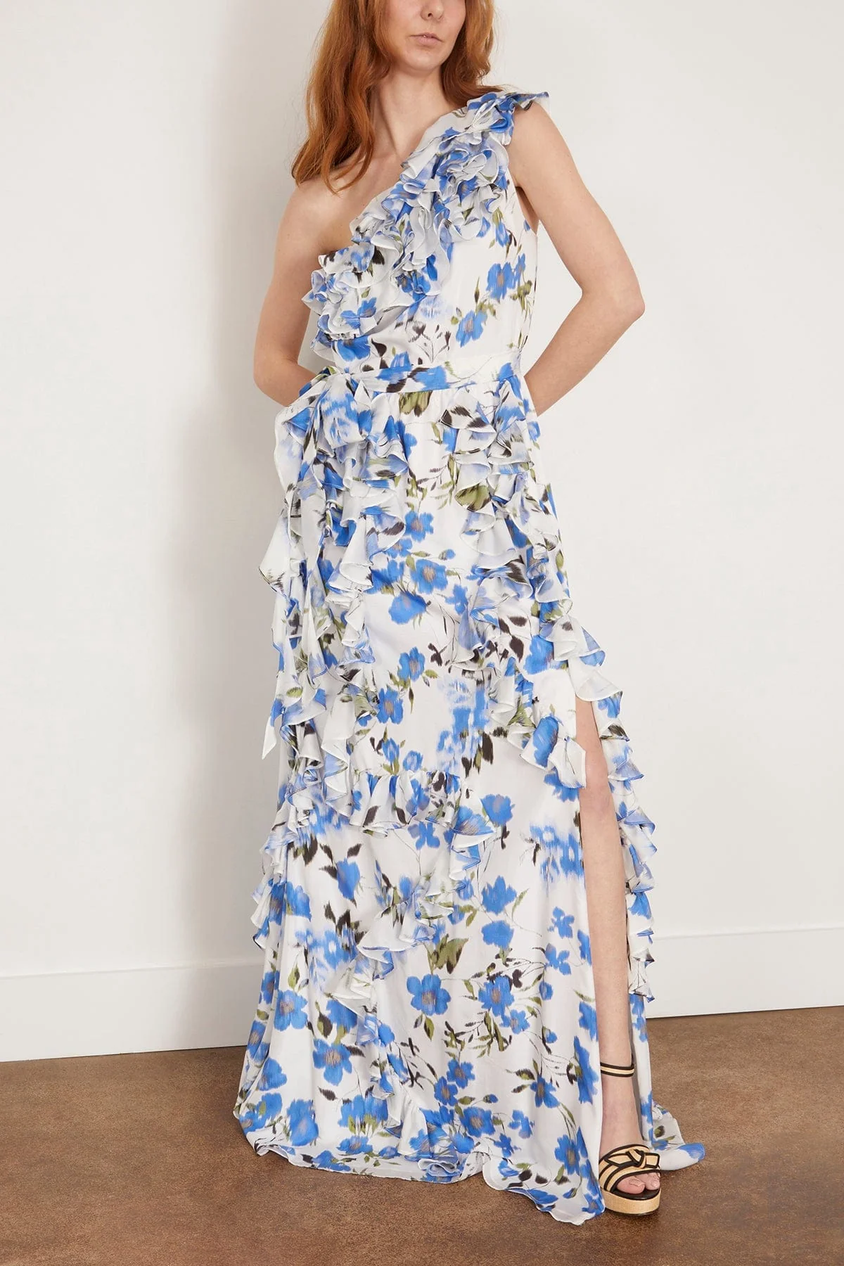 Angela Gown in Ivory/Bellflower Multi - Image 3