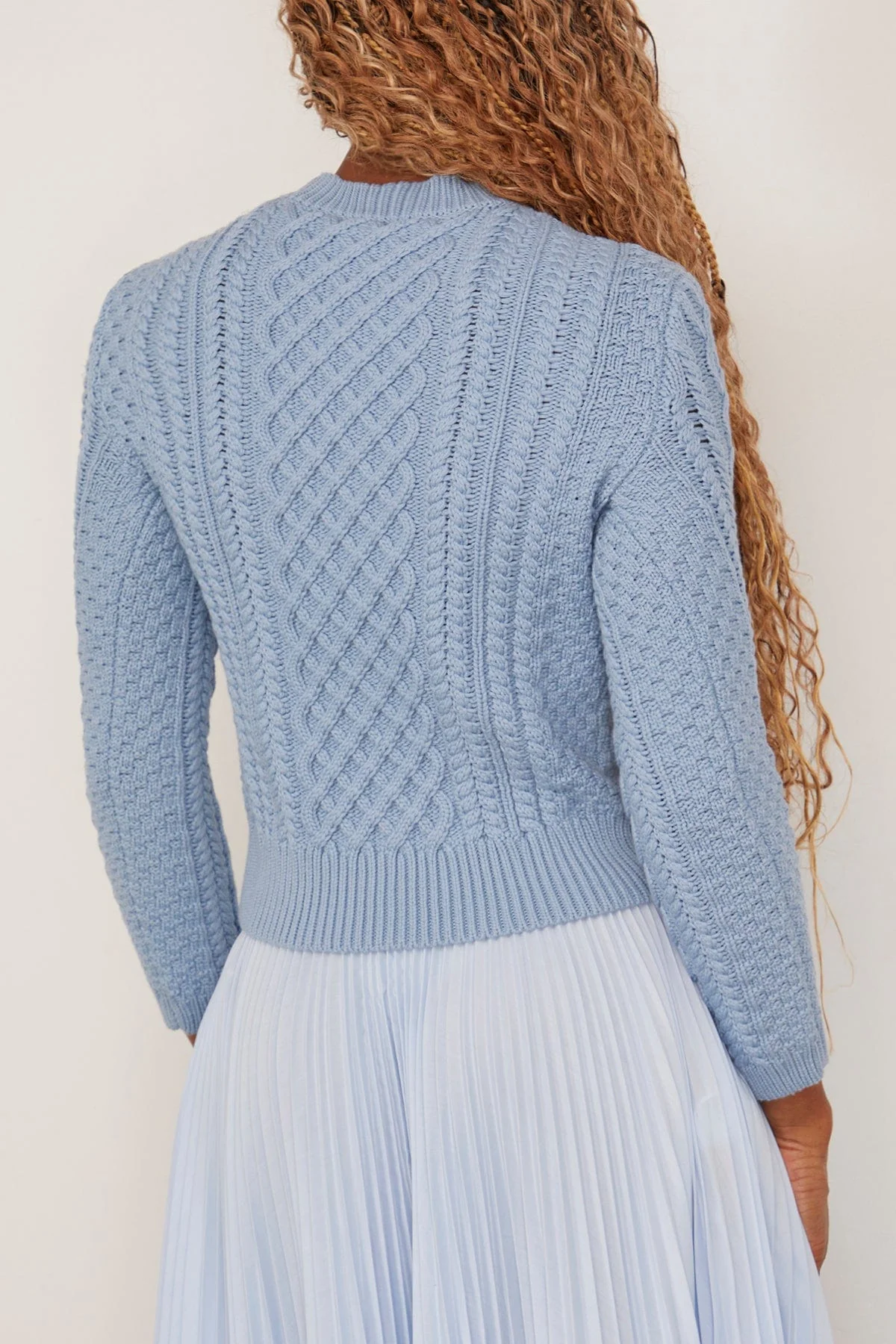 Cabbie Sweater in Ash Blue - Image 4