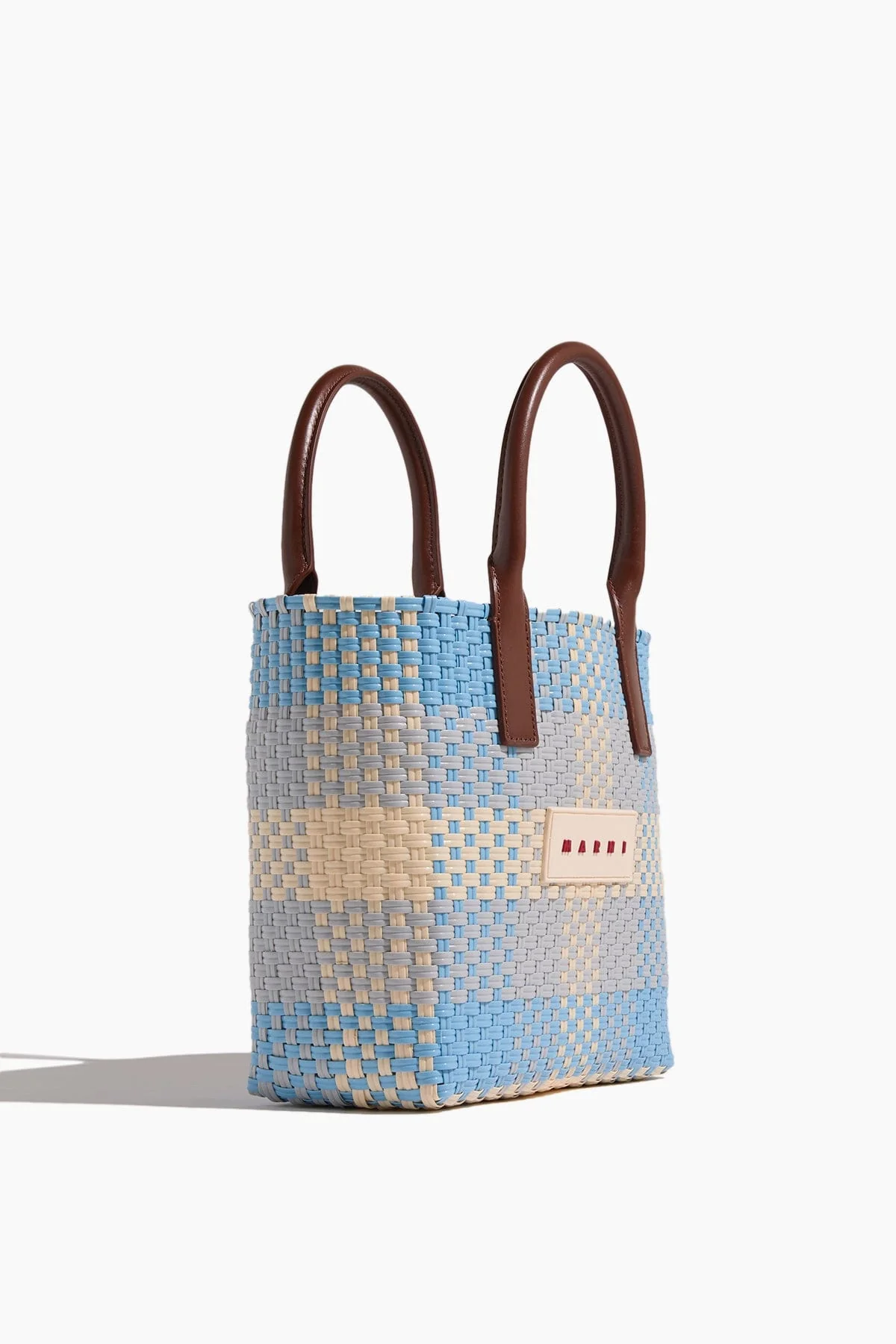 Check Tote Small in Lily White/Frost/Shadow - Image 3
