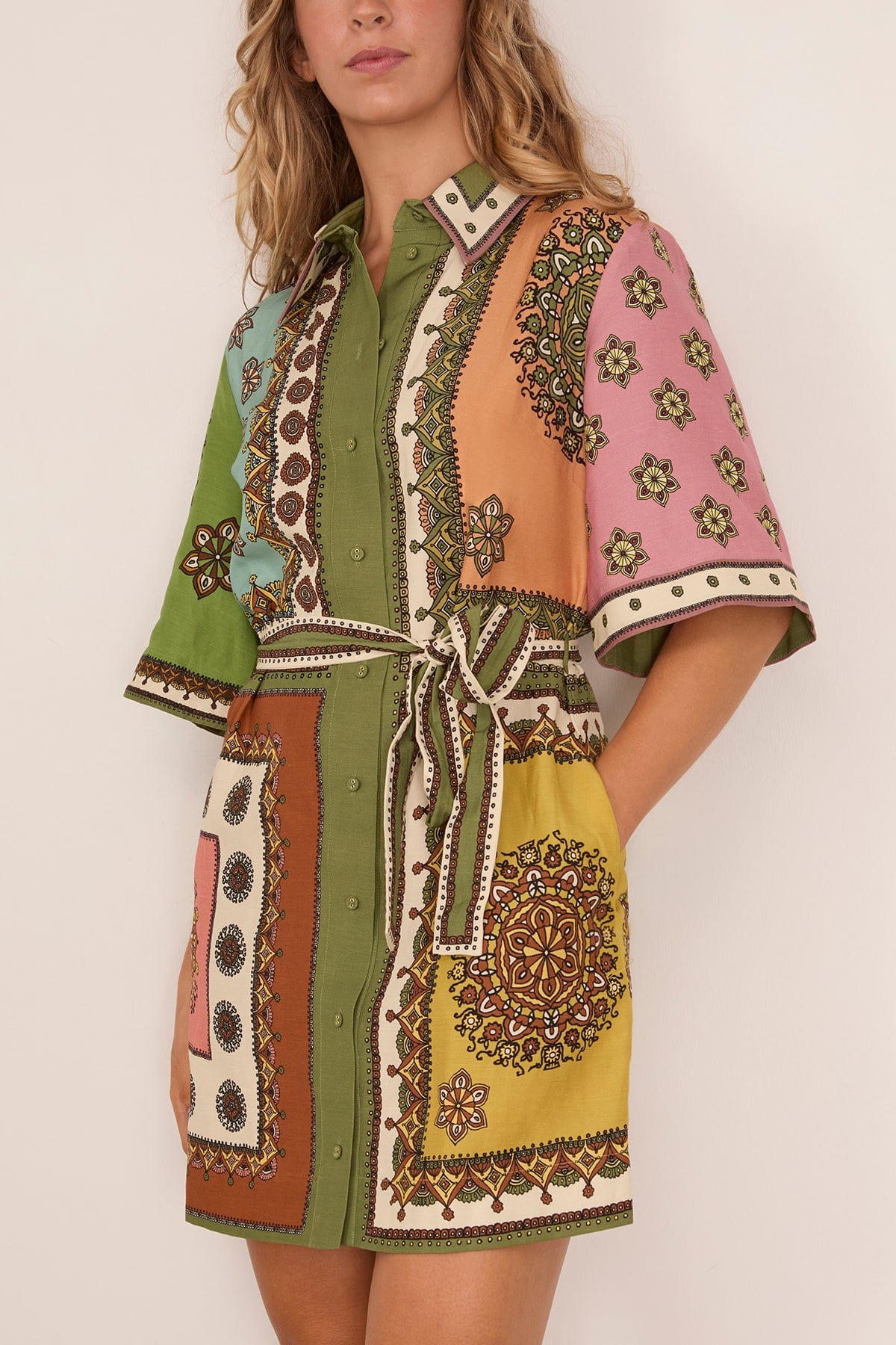 Contina Mini Dress in Multi - Image 3