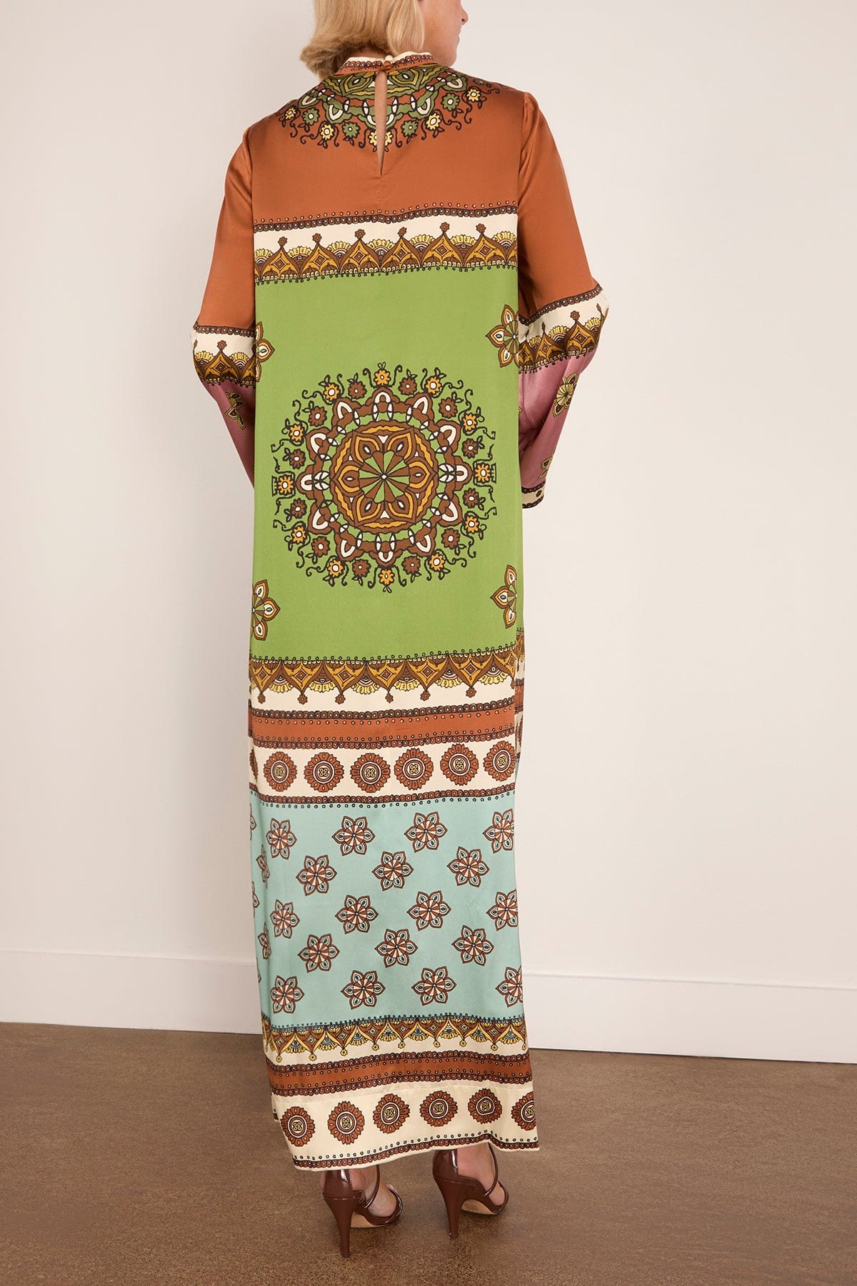 Contina Silk Midi Dress in Multi - Image 4