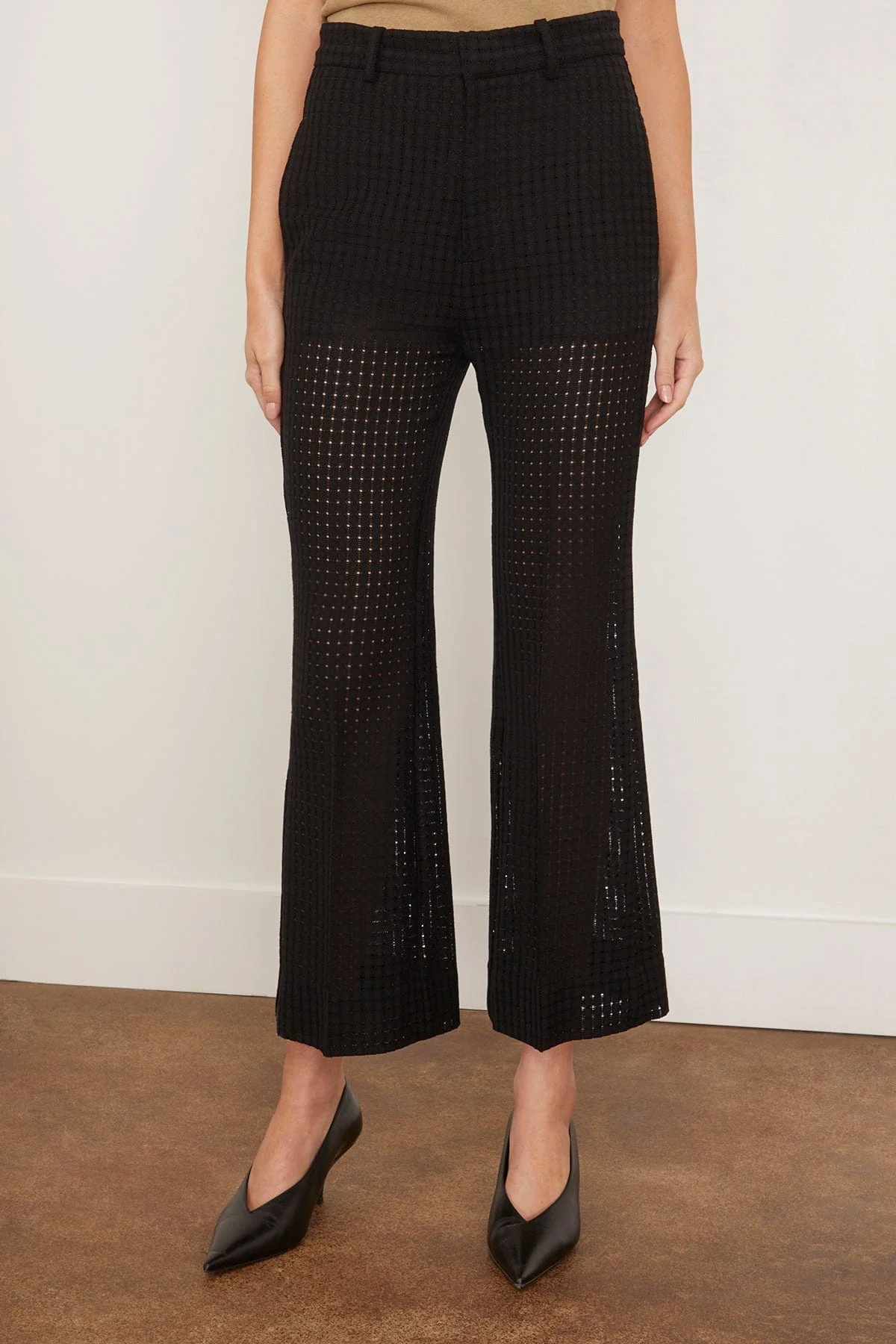 Credo Check Cropped Trouser in Black - Image 3