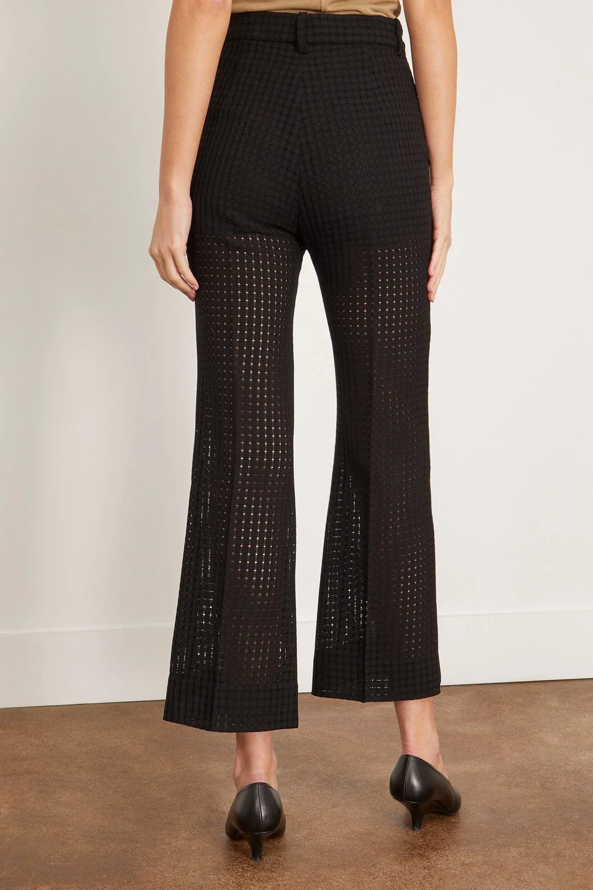 Credo Check Cropped Trouser in Black - Image 4