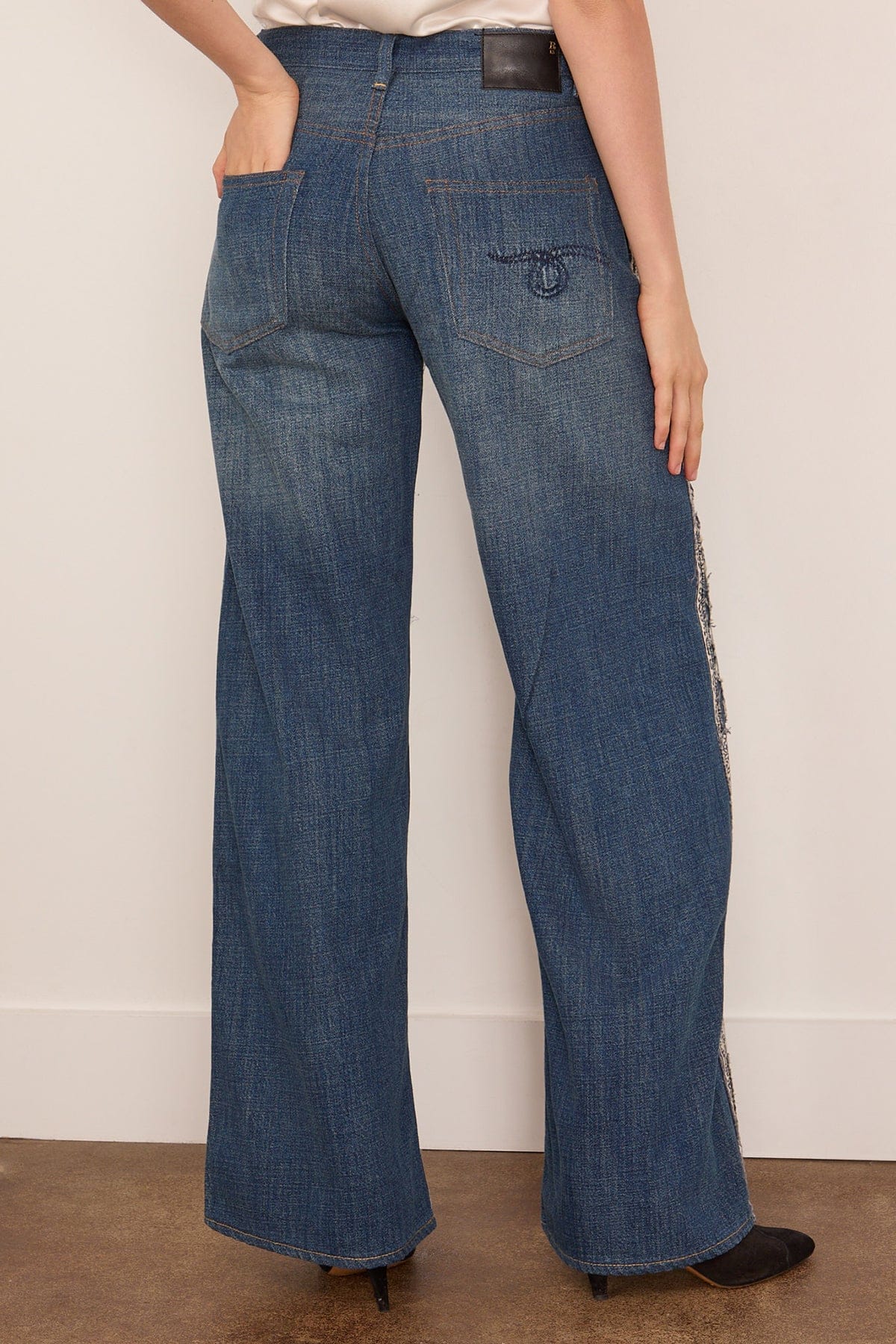 D'Arcy Flare Jean in Blue Bandana Applique - Image 4