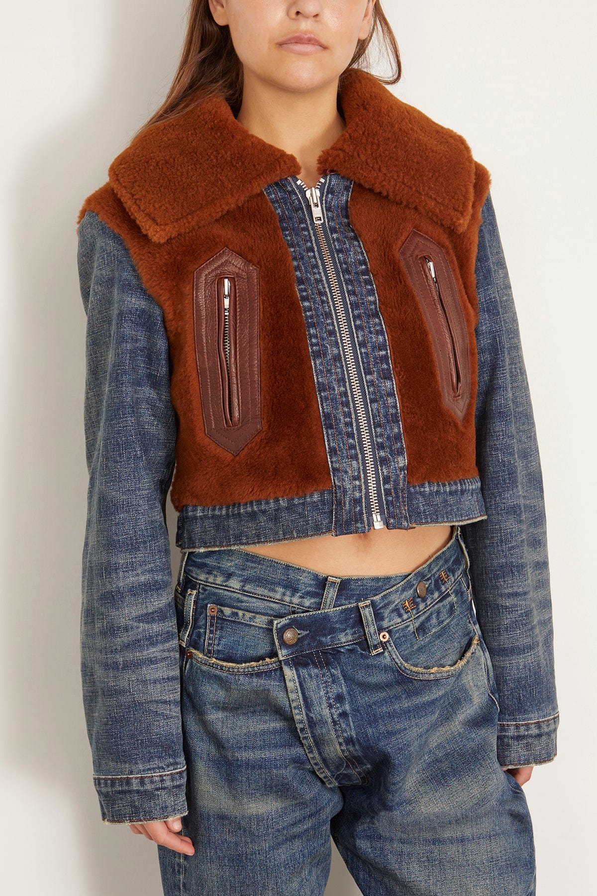 Denim Fur Jacket in Melvin Blue Stretch - Image 3