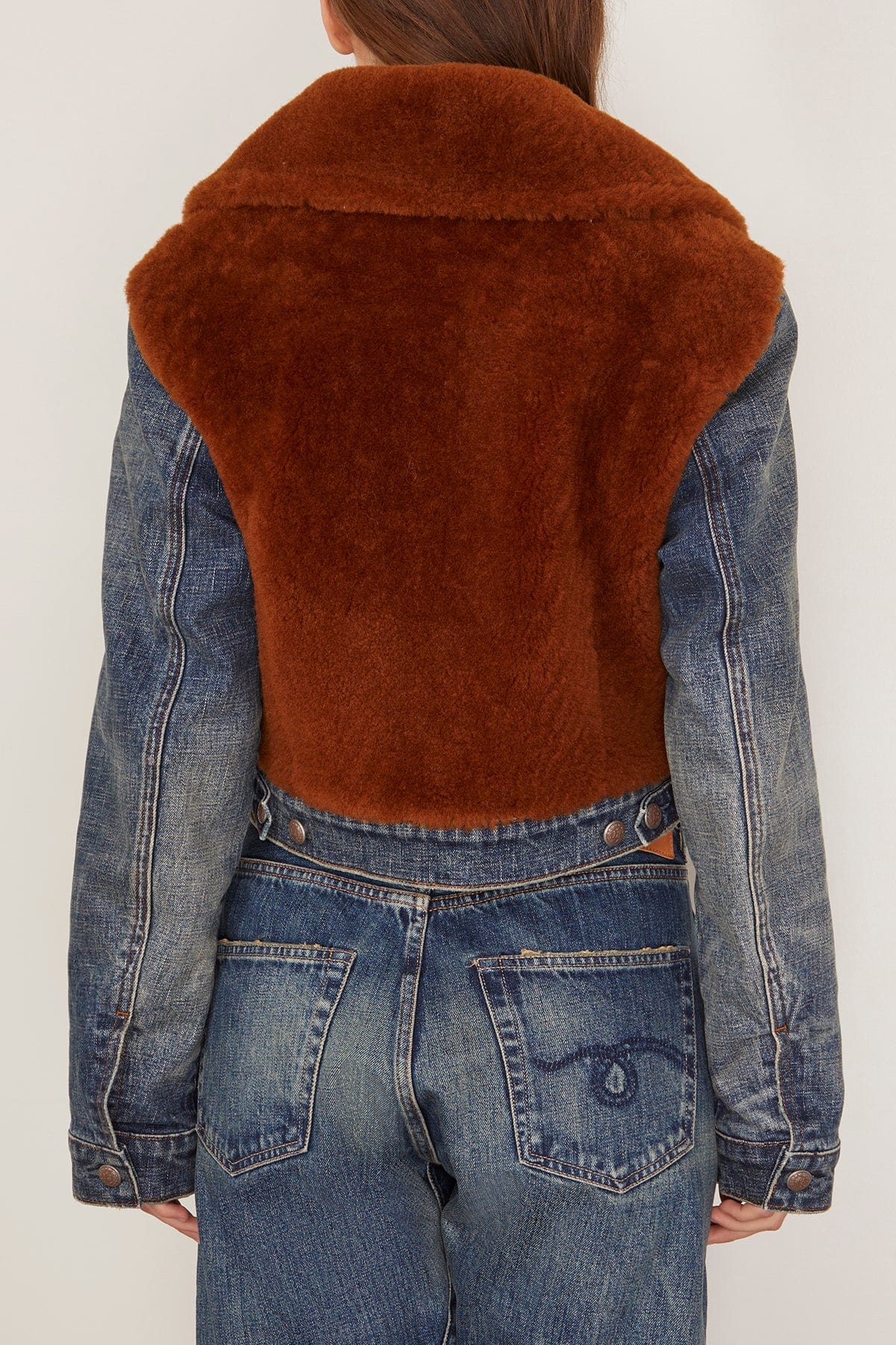 Denim Fur Jacket in Melvin Blue Stretch - Image 4