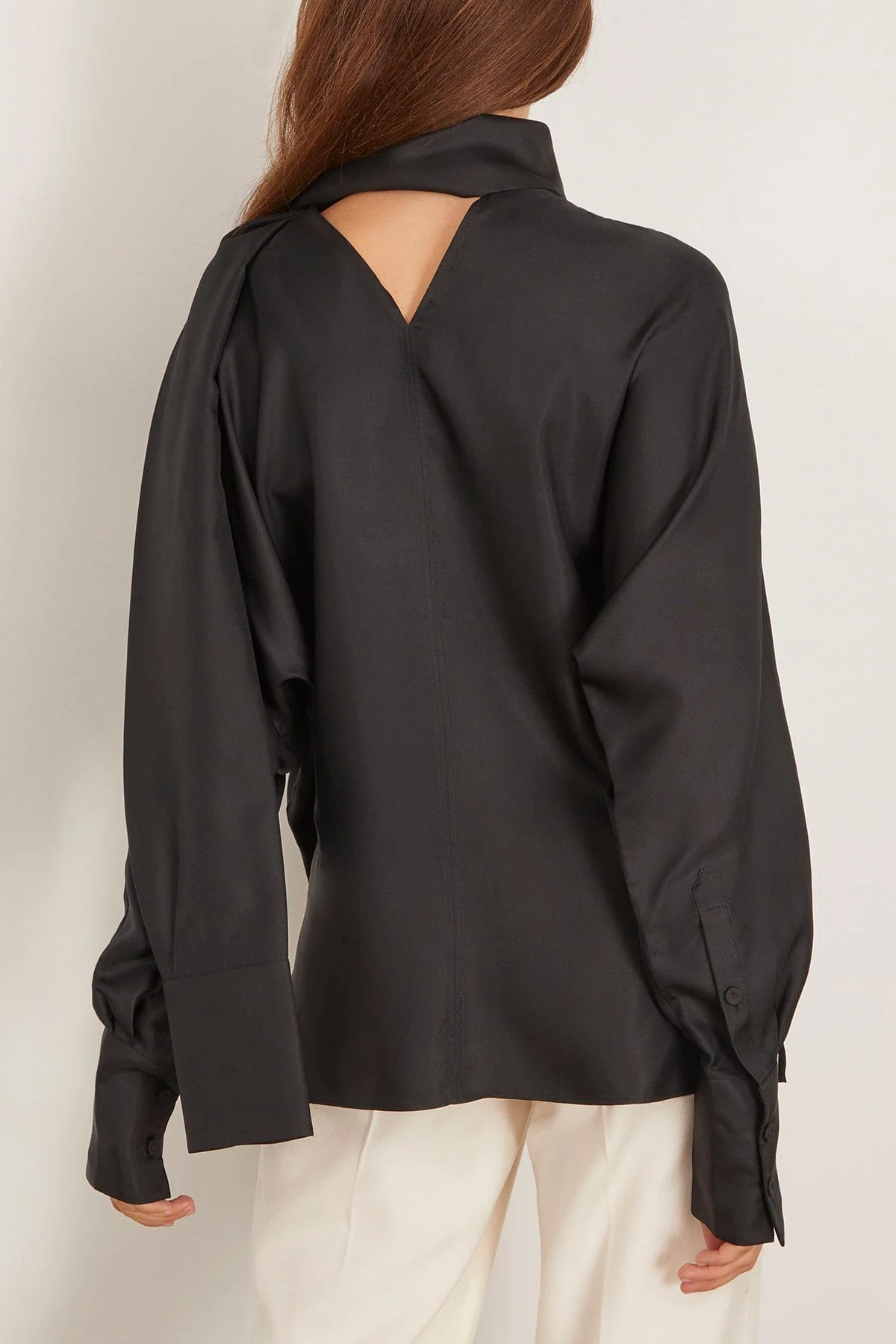 Foulard Silk Top in Black - Image 4