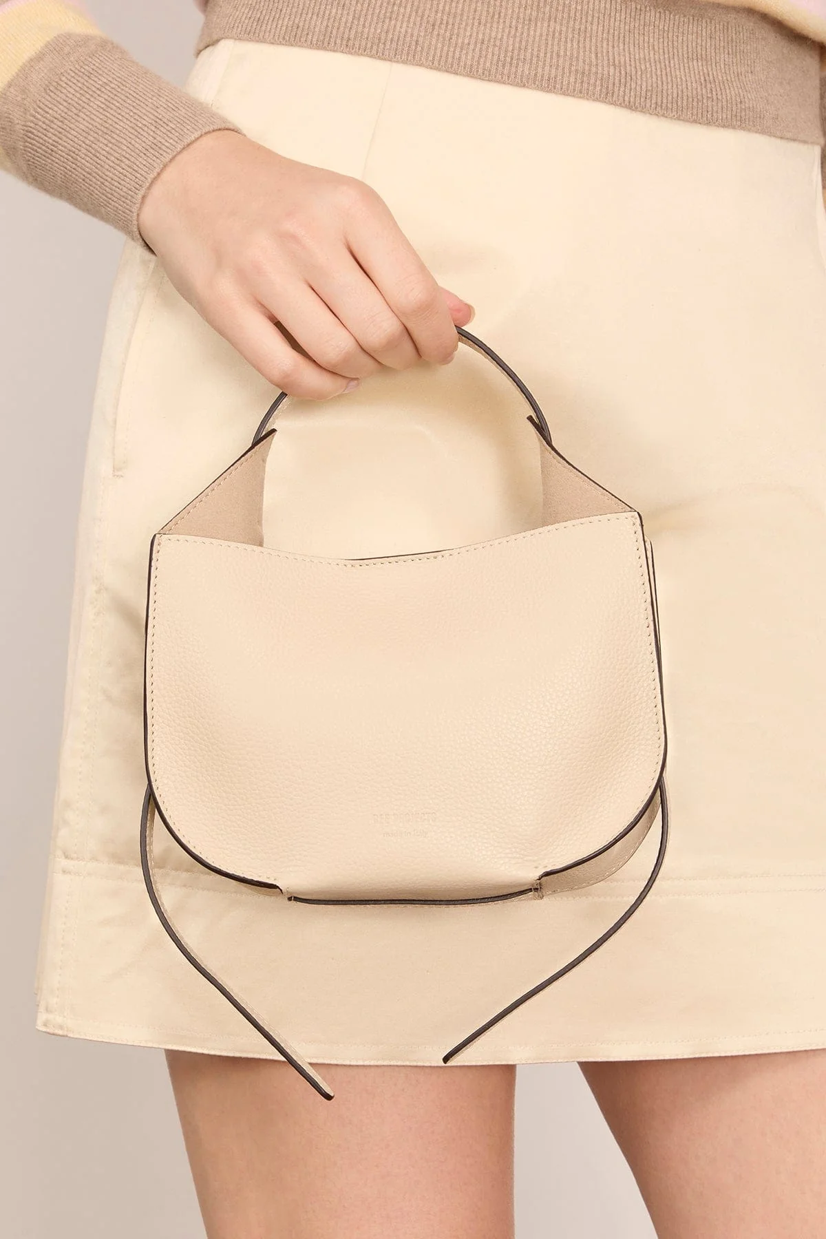 Helene Hobo Mini Bag in Beige - Image 3