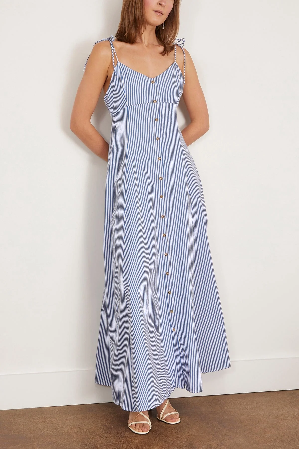 High Garden Maxi Dress in Blue Stripe - Image 3