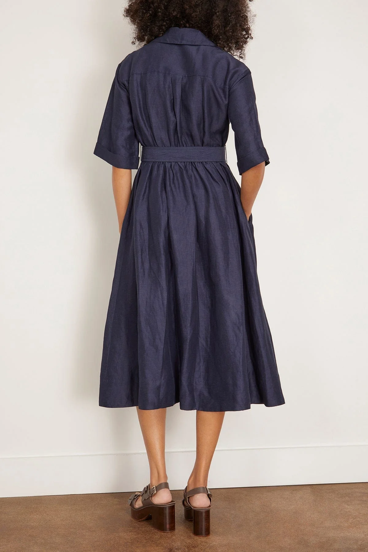 Jane Shirt Dress in Navy - Image 5