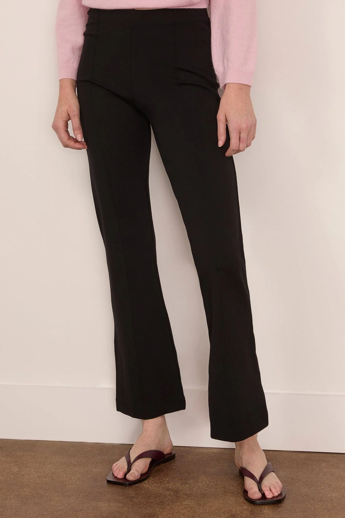 Jersey Cropped Leggings in Black - Image 3