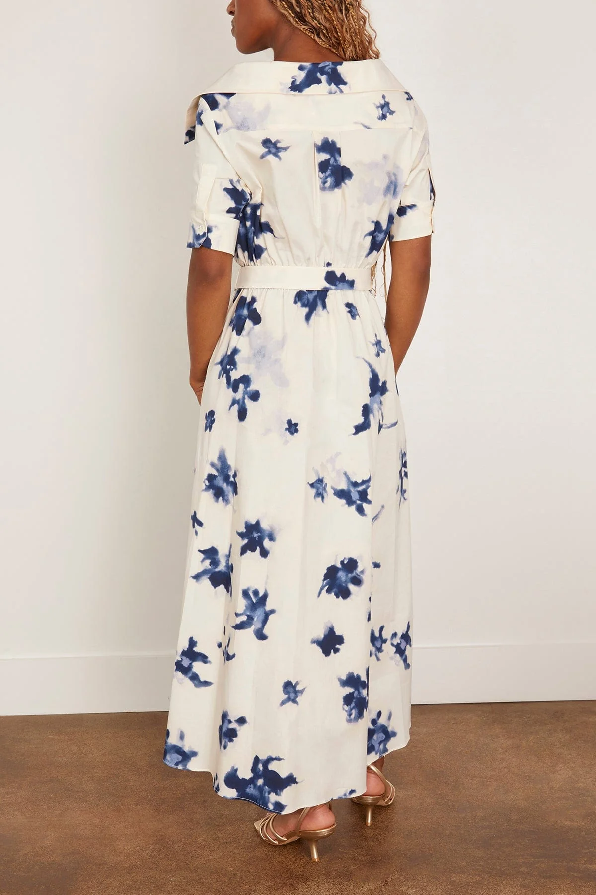 Lydia Dress in Berry Blue Flowers - Image 4