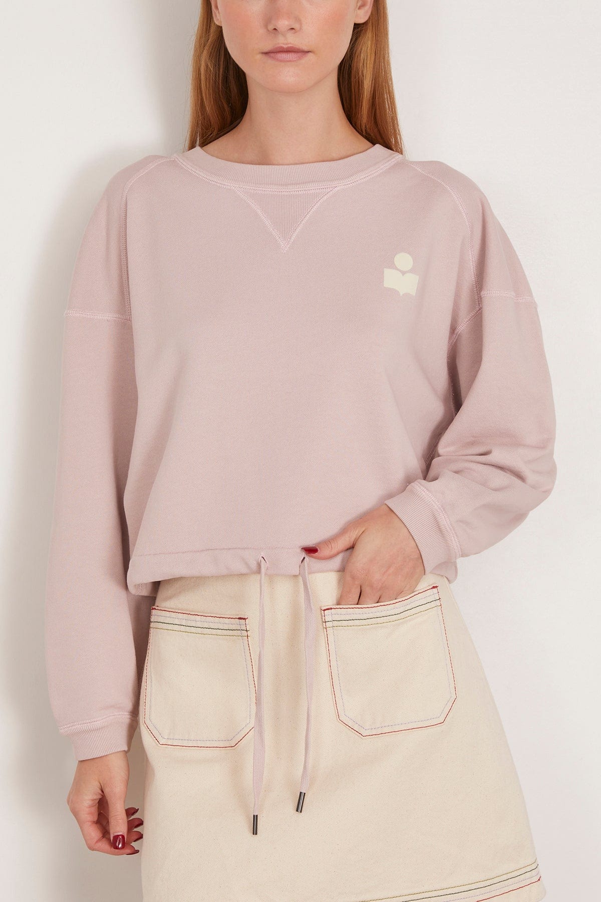 Margo Sweatshirt in Light Pink/Ecru - Image 3