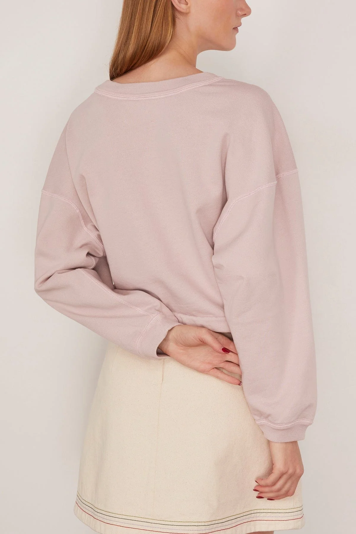 Margo Sweatshirt in Light Pink/Ecru - Image 4