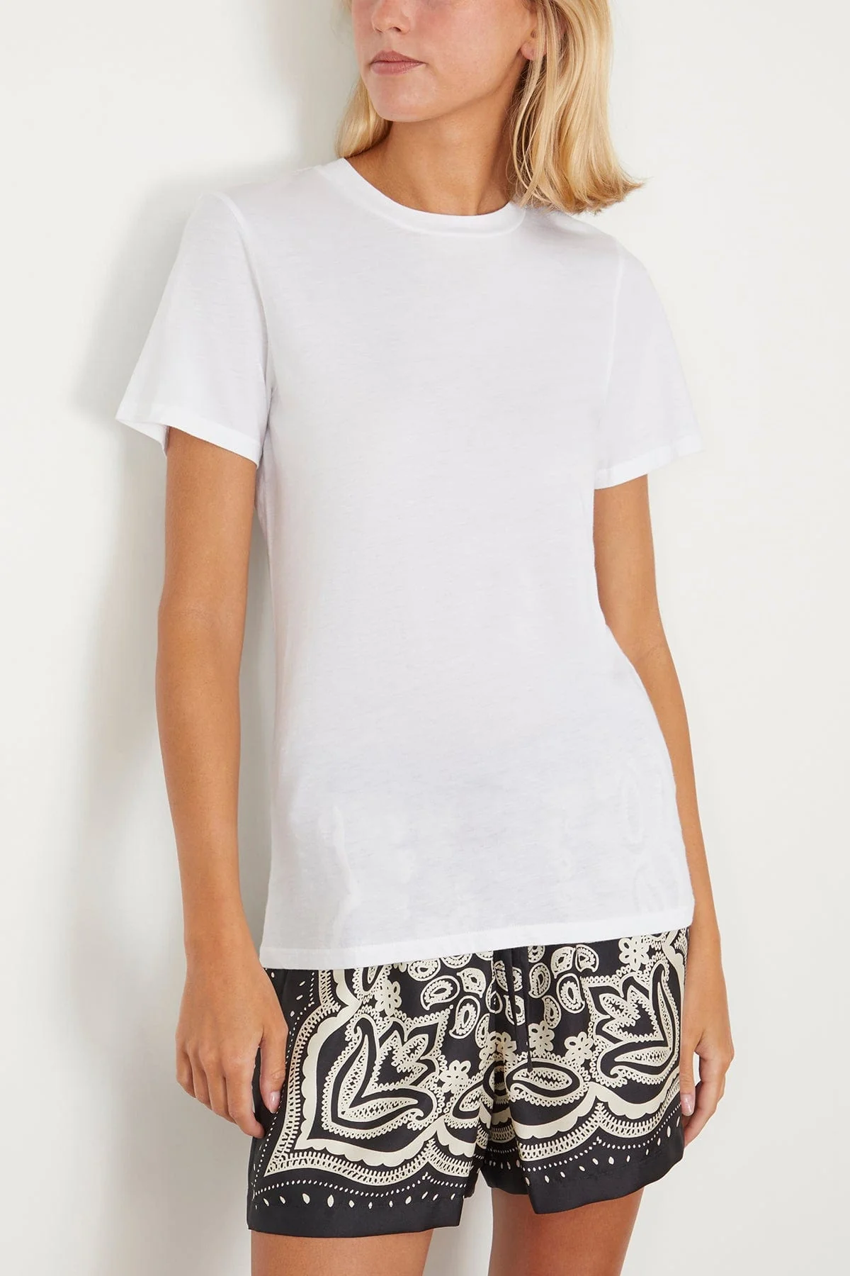 Mariela Crewneck Tee in White - Image 3