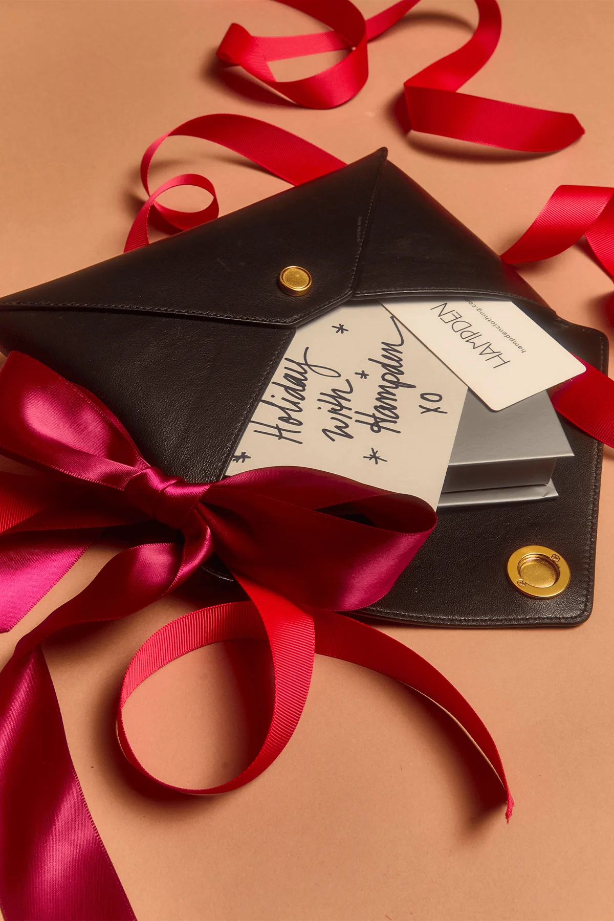 Medallion Envelope Clutch in Black - Image 5