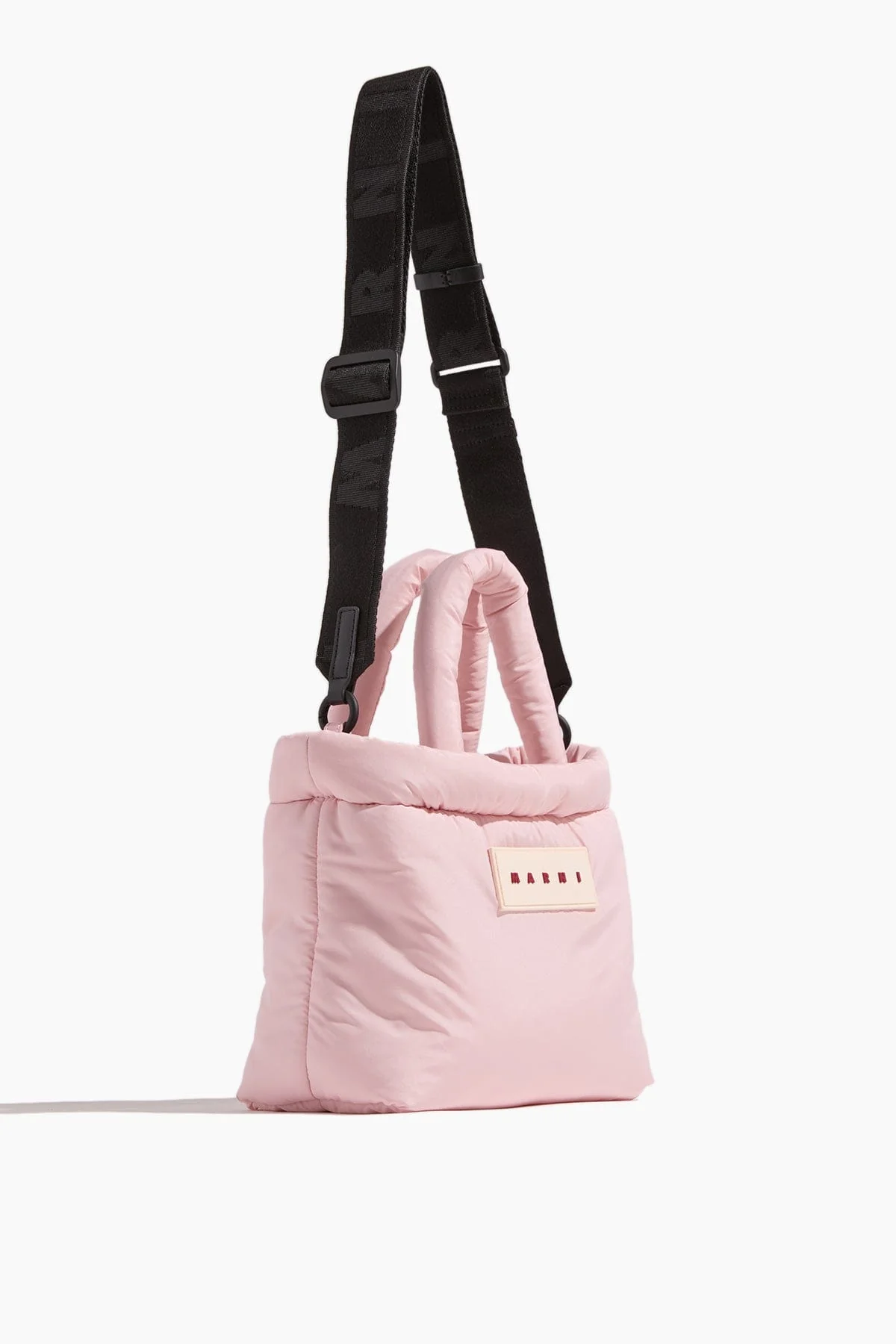 Nylon Puff Small Tote Bag in Cinder Rose - Image 4