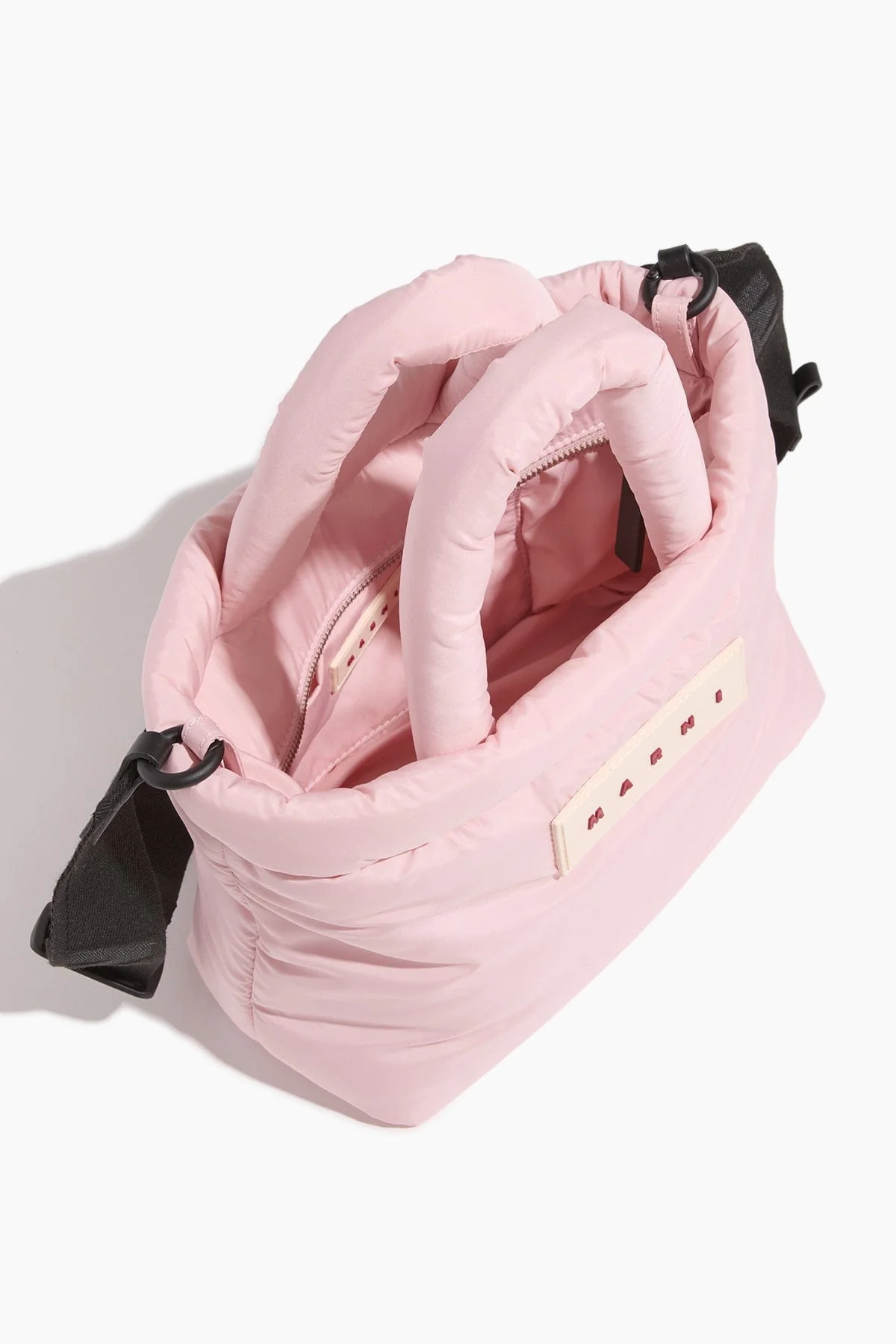 Nylon Puff Small Tote Bag in Cinder Rose - Image 5