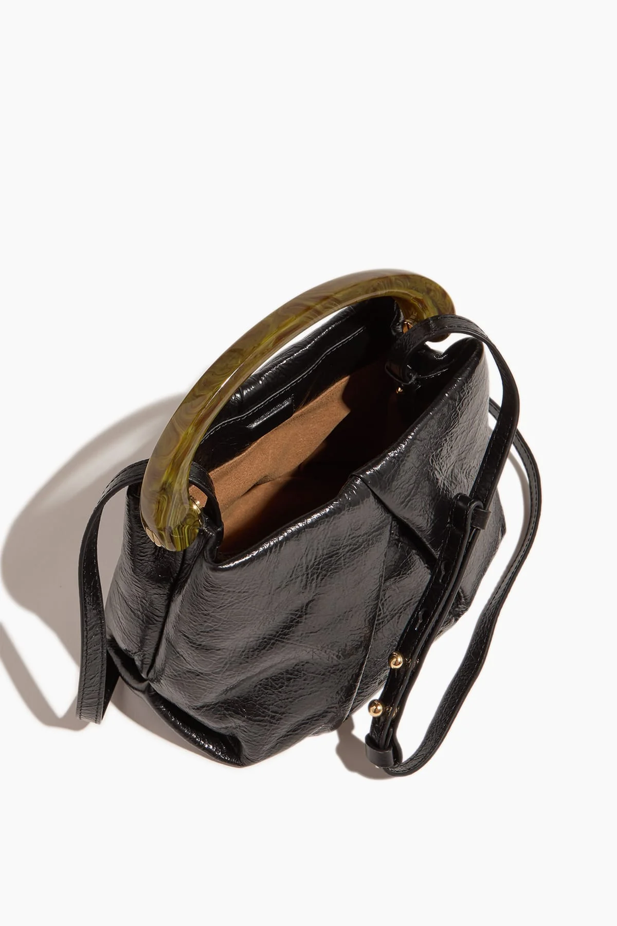 Pleated Leather Bag in Black - Image 3