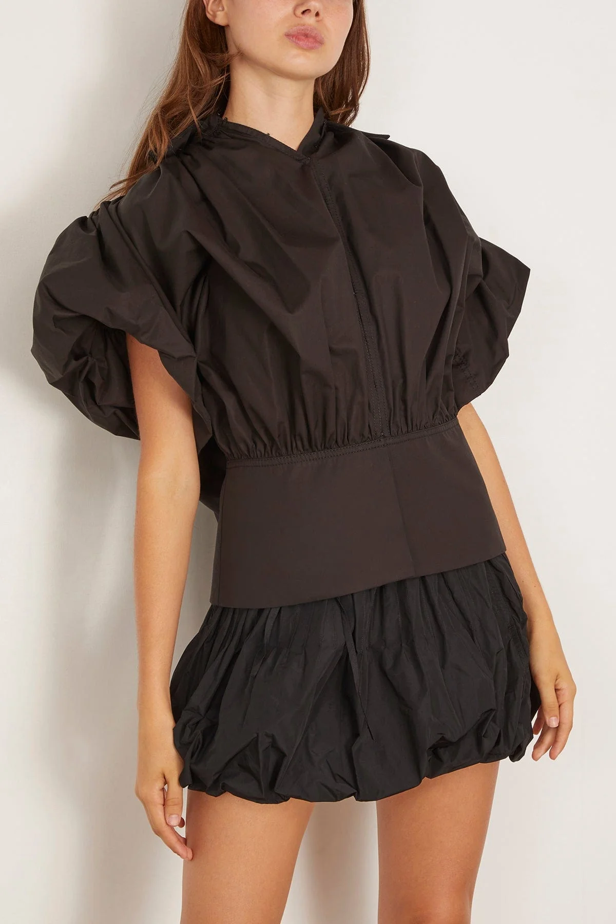 Puffy Sleeves Top in Black - Image 3