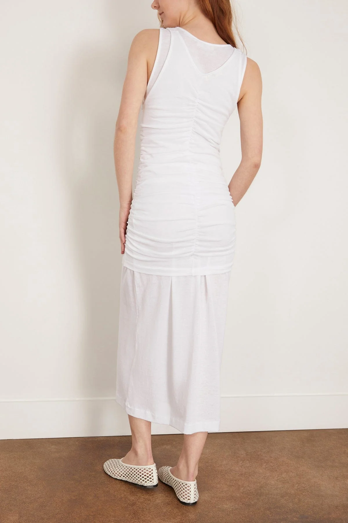 Romana Layered Tank Dress in White - Image 4