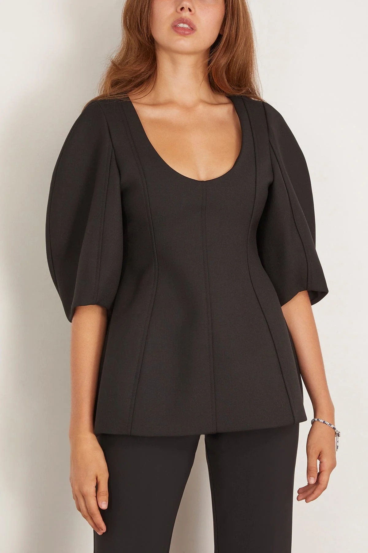 Sculptural Top in Black - Image 3