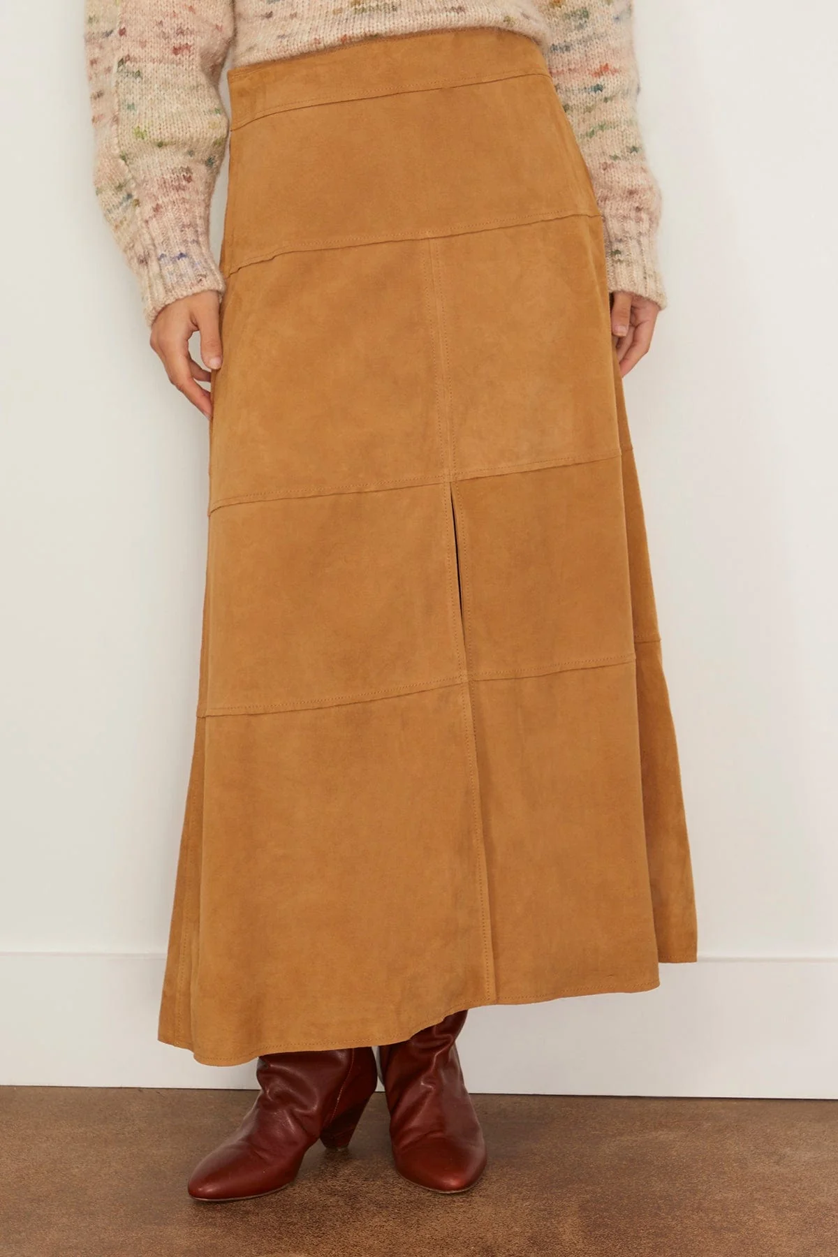 Suede Hudson Skirt in Camel - Image 3