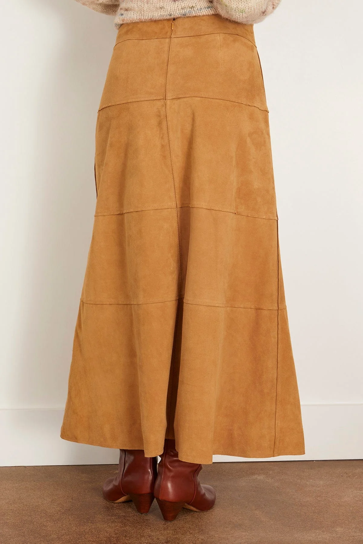Suede Hudson Skirt in Camel - Image 4