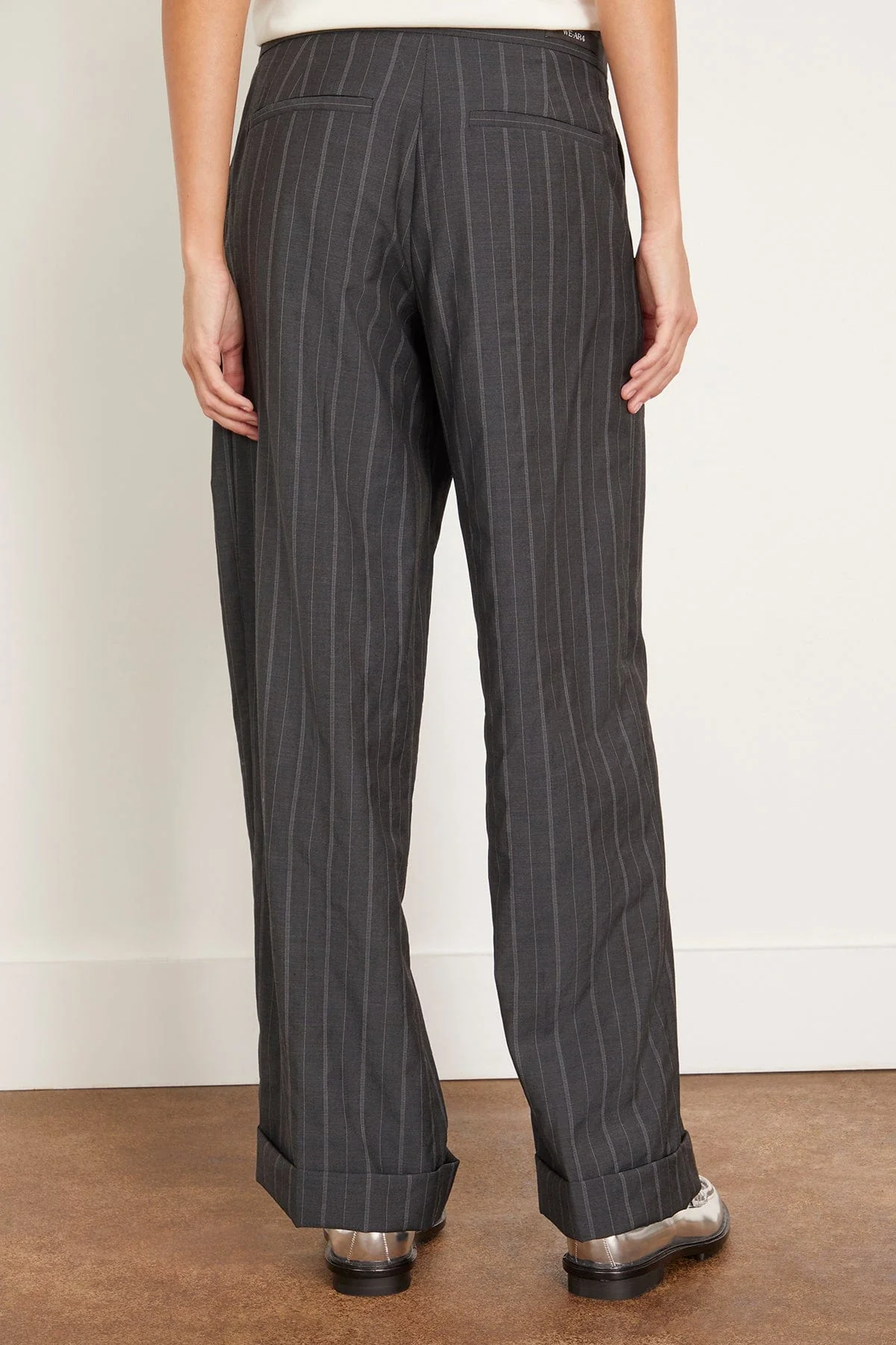The Lounge Trouser in Charcoal Stripe - Image 4