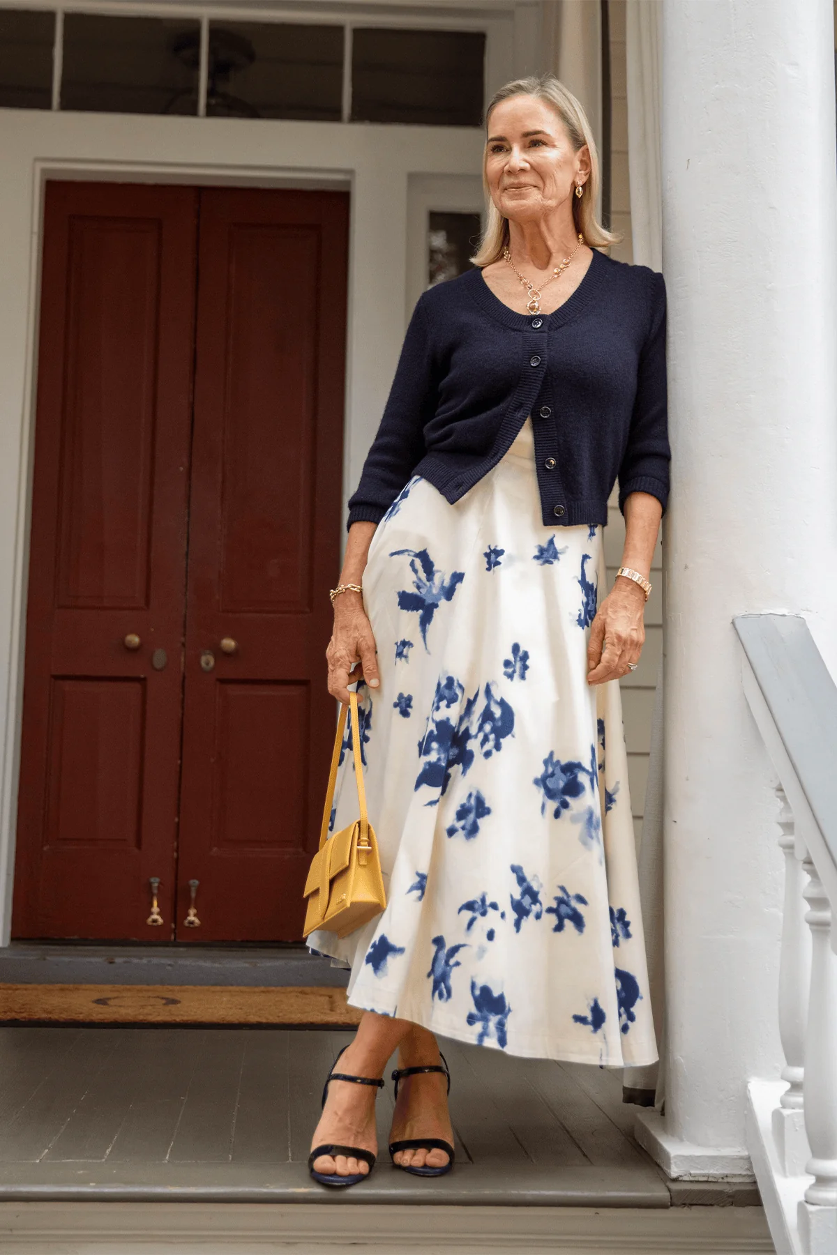 Varda Skirt in Berry Blue Flowers - Image 6